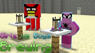 Monster School: Girls vs Boys Brewing Challenge - Minecraft Animation | Angry Birds