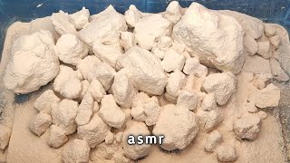 yellowish chalk chunks asmr || chalk chunks crumbling|| collab with @powderyworld ❣️