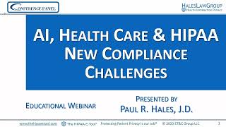 Artificial Intelligence (AI), Health Care and HIPAA – New Compliance Challenges