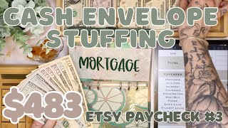 $483 Cash Envelope Stuffing | Chatty June Etsy Paycheck #3 | 24 Year Old Budgets