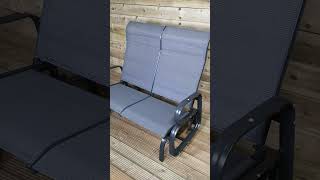 GF07450 Suntime Havana Charcoal Grey Two Person Garden Glider Seat / Bench