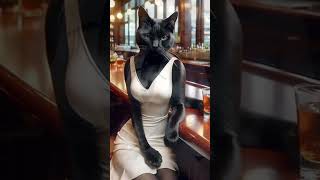 Black cat with girl cat ai video #cat #funny #talkingtom #kucing #catlaughs #mycat #catperson