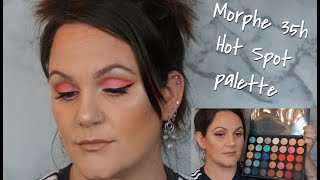 Pink/ coral eye tutorial | Morphe 35h Hot Spot palette (look #3)