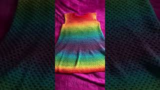 Crochet Rainbow Dress #crochet #crochetdress #rainbowdress #craft #crafty #handmadedress