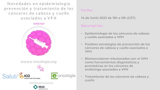 Seminario 9: Epidemiología, prevención y tto. de los cánceres de cabeza y cuello asociados a VPH