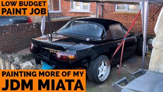 LOW BUDGET DIY PAINT JOB ON MY JDM MIATA | CA18DET MX5 BUILD PART 5 | MX5 miata respray