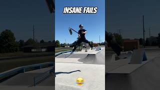 INSANE SCOOTER TRICK FAILS😂#scooterstunts #scootertricks #skatepark #scoot #sportsequipment #scoot