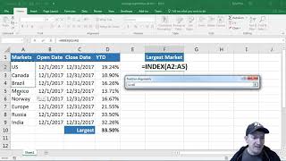 Using Microsoft Excels Index, Match and Max functions to Lookup Data