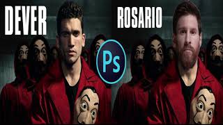 La casa de papel Photoshop tutorial the professor LEO MESSI (ROSARIO).