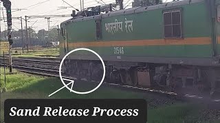 Indian Railways Electric Locomotive Sanding Process On Wheels!!!! #indianrailways #railway