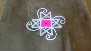 Vaigasi madham flower colour kolam designs|4 dots daily small muggulu|colour rangoli poo kolangal