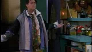 Joey puts on all Chandler's clothes