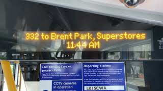 (iBus) 332 to Brent Park, Superstores