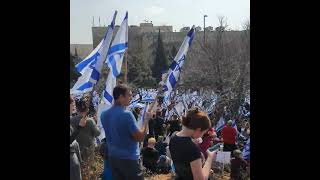 Protesting outside the Israeli Parliament...