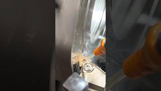 Modifying a broken bearing house in stainless steel #asmr #stailnlesssteel #lathe #turning #coolant