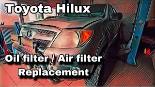 Toyota Hilux 2.5 Diesel Oil filter + Air filter replacement