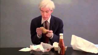 Andy Warhol Eating a Hamburger