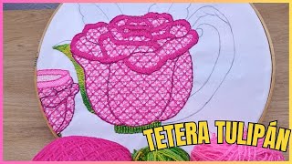 🌷 Te presento esta idea para bordar una tetera tulipán 🌷