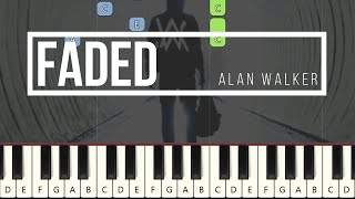 Alan Walker - Faded | Easy Piano Tutorial (revisit)