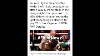 Tyson Fury vs Deontay Wilder Postponed Rumors