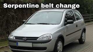 Opel Corsa C 1.7dti serpentine belt replacement