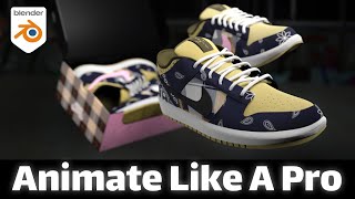 Product Animation In Blender | Shoes Dropping Out Of The Box