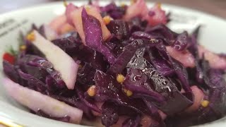 Салат из краснокочанной капусты/Red cabbage salad