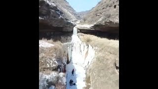 В Китае замерз водопад из-за сильных морозов.2018 год.