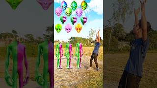 dame tu Casita alien 😄 & Purple siren vs me correct head matching funny vfx magic #funny