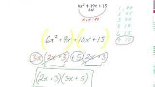 Factoring Trinomials (a =/= 1) - Factor by Grouping 1