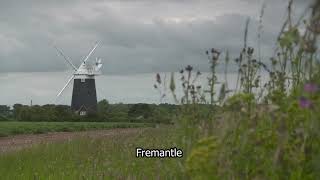 Norfolk | Norfolk Broads | Windmill | Countryside | Cloudy Day | Fremantle stock footage |E17R52 001