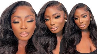 EASY FULL GLAM GRWM | HAIR AND MAKEUP | DRUGSTORE FOUNDATION MAKEUP LOOK FT OMGHERHAIR