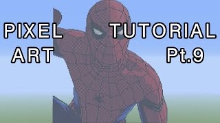 Minecraft Pixel Art Tutorial - Spider-Man (Captain America: Civil War) Part 9