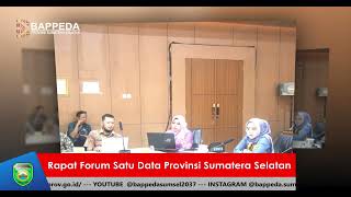 Rapat Forum Satu Data Provinsi Sumatera Selatan