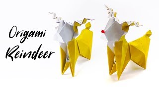 Origami Reindeer Tutorial - Christmas DIY - Paper Kawaii