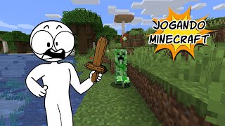 Jogando Minecraft pela primeira vez no canal (Ao vivo)