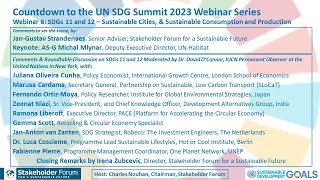 Countdown to the UN SDG Summit 2023 Webinar Series No. 6 on SDGs 11 and 12