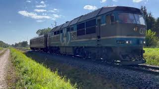 ТЭП70с-237 с путемером близ Тарту/ TEP70s-237 with track measurement car near Tartu