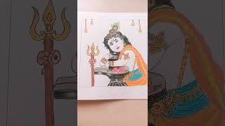 Beautiful😍 lord Krishna drawing || draw by me☺