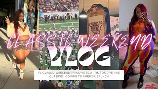 WEEKEND VLOG| FL Classic WKND 2023 |FAMU VS BCU|WE OUTSIDE!|Tik Tok Live| Coming to America Brunch