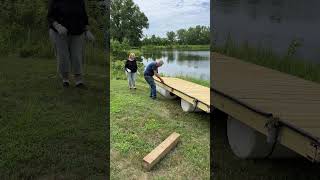 Installing a farm pond fishing dock - how it’s done! #farmlifebestlife #fishing #summer