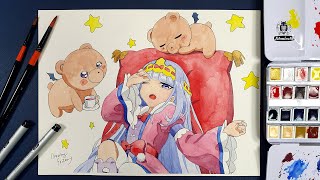 Drawing Sleepy Princess in the Demon Castle | 魔王城でおやすみ | 마왕성에서 잘자요