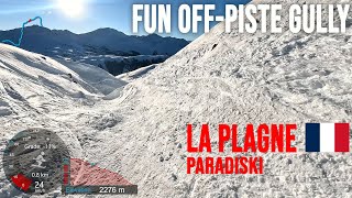 [4K] Skiing La Plagne, Finding a Nice Gully Beside the Fun Slope, Paradiski France, GoPro HERO11