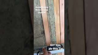 Avoid having a bow in your drywall, do this 1st. Before hanging drywall. #diy  #homedepot #Lowes