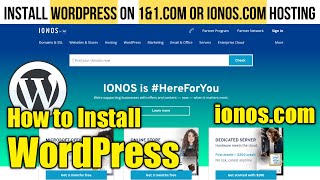 How to Install Wordpress on 1&1.com or ionos.com Hosting | 1and1 Domain and Hosting Set up