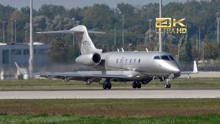 Bombardier Challenger 300 N727SJ arrival at Munich Airport MUC EDDM