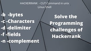 Tutorial | Knowledge | Cut command in unix