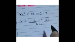 Formula for quadratic equation# Maths# Shorts