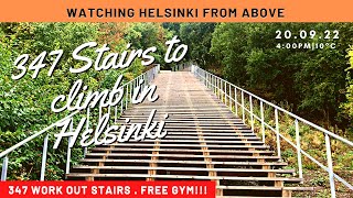 Watching Helsinki from above I Malminkartano Workout stairs I Free Gym!