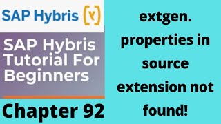 How to Fix the 'extgen.properties not found' Error in SAP Hybris | hybris | sap hybris | hybris tube